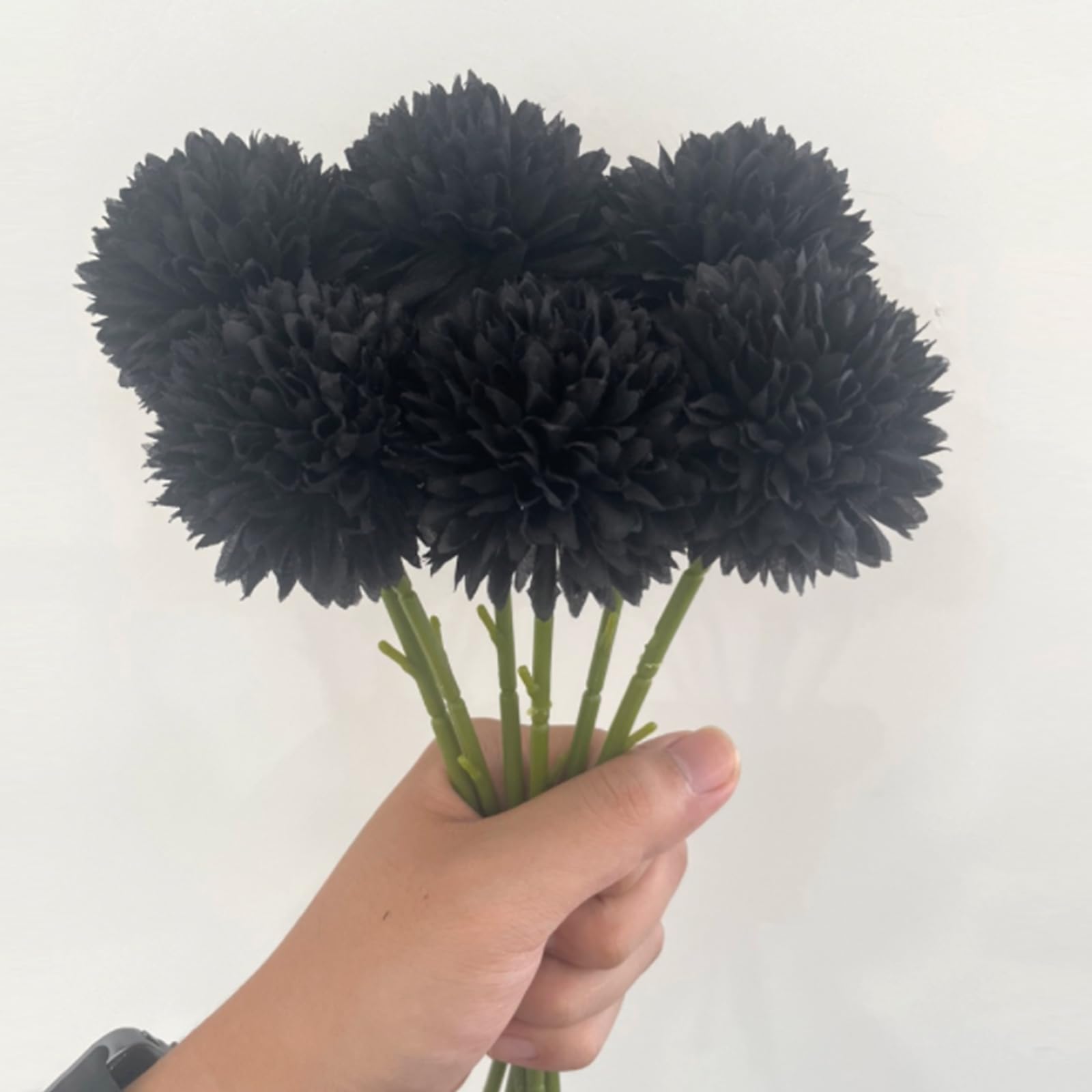 QUARKZMAN Artificiale Fiore Teste, Seta Crisantemo Sfera Ortensia Champagne Color Finto Fiori per Fai-Da-Te Artigianato Matrimonio e Festa Decorazione 20pz