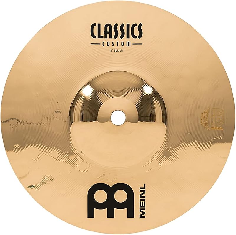 Meinl 8" Splash Cymbal - Classics Custom Brilliant - Made In Germany, 2-YEAR WARRANTY (CC8S-B) | Cymbal for Drum Set, Brilliant Finish B12 Bronze