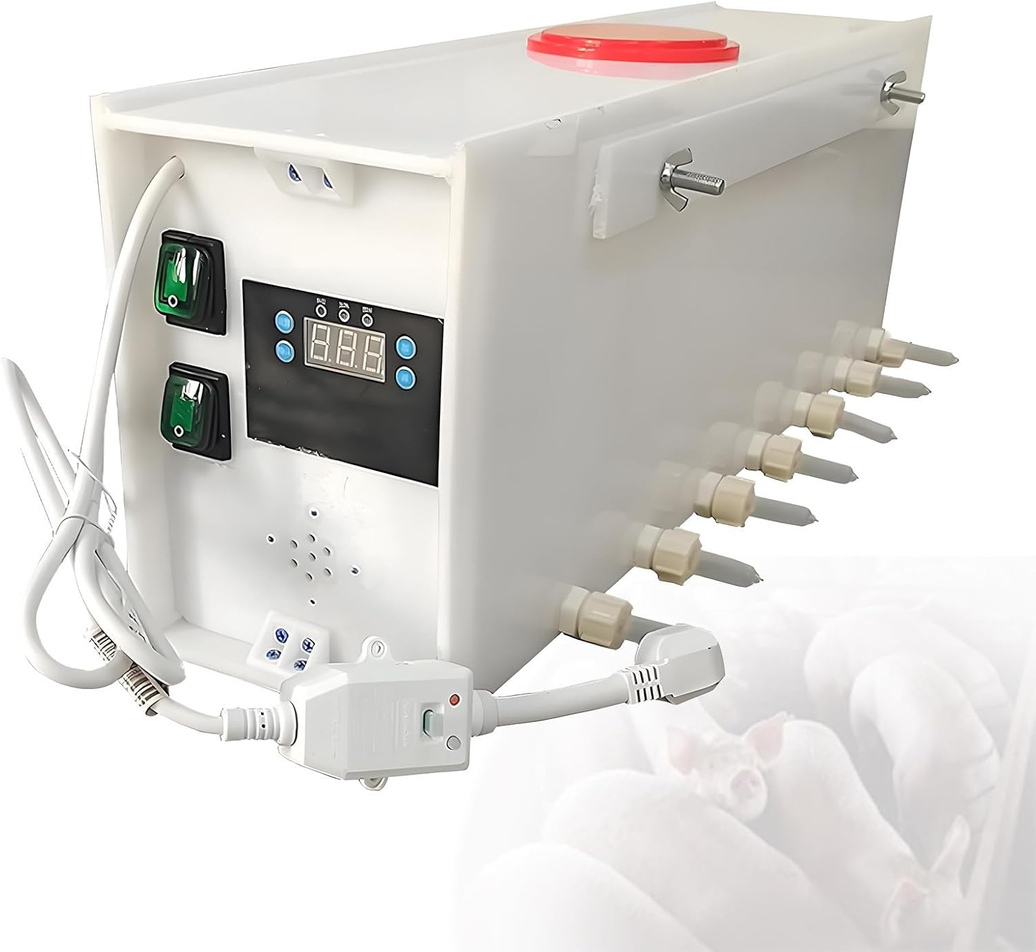 Animal Nipple Feeders Piglet Milk Feeder, Smart Constant Temperature Nursing Machine, Automatic Stirring Feeding Station, with Sound Simulation,for Feeding Milk and Water(14Nipples)