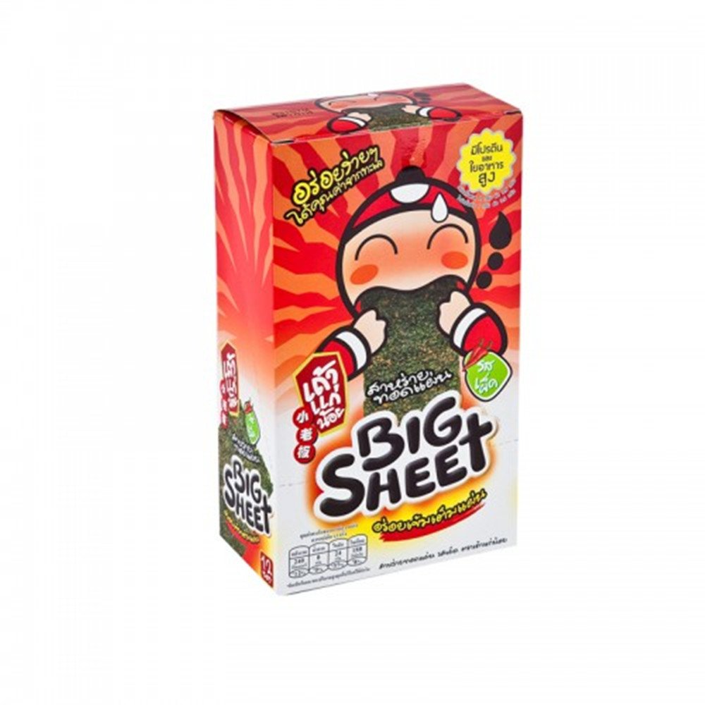 Seaweed Snacktao Kae Noibig Sheet (Spicy) 0.14 Oz X12 Pcs.