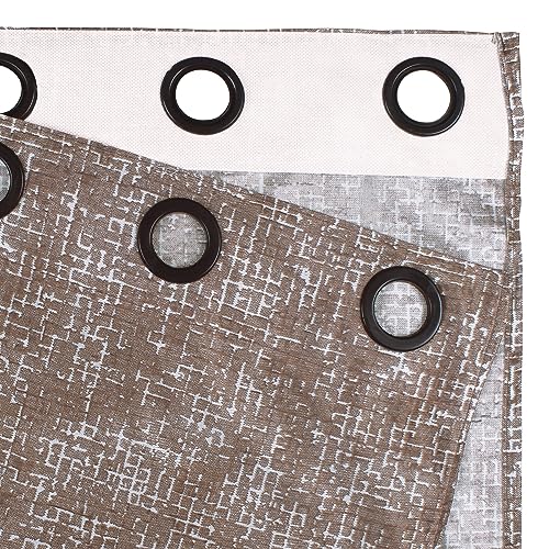 Image of Curtain Door - Raga Semi Transparent Curtains 7 Feet Door Curtains for Home and Kitichen |Texture| Mudy Brown | Polyester, Pack of 2