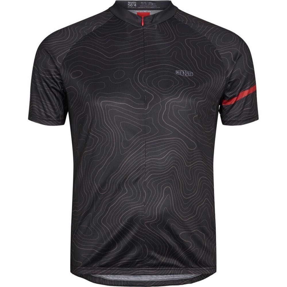 RENNER XXL North 56°4 Svensgar Herren Fahrradtrikot | Große Größen 4XL-8XL | Atmungsaktiv | Schnelltrocknend | Dunkelgrau | Radtrikot Übergrößen