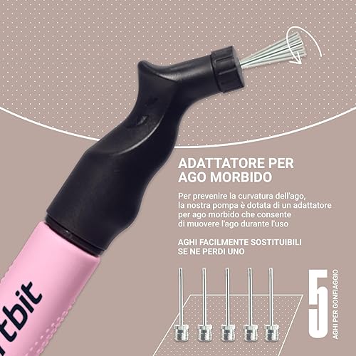 Miniatura 2 de SPORTBIT Ball Pump for Sports Balls - Push & Pull Inflating System - Hand Pump for All Exercise Balls - Volleyball Pump, Basketball Inflator,