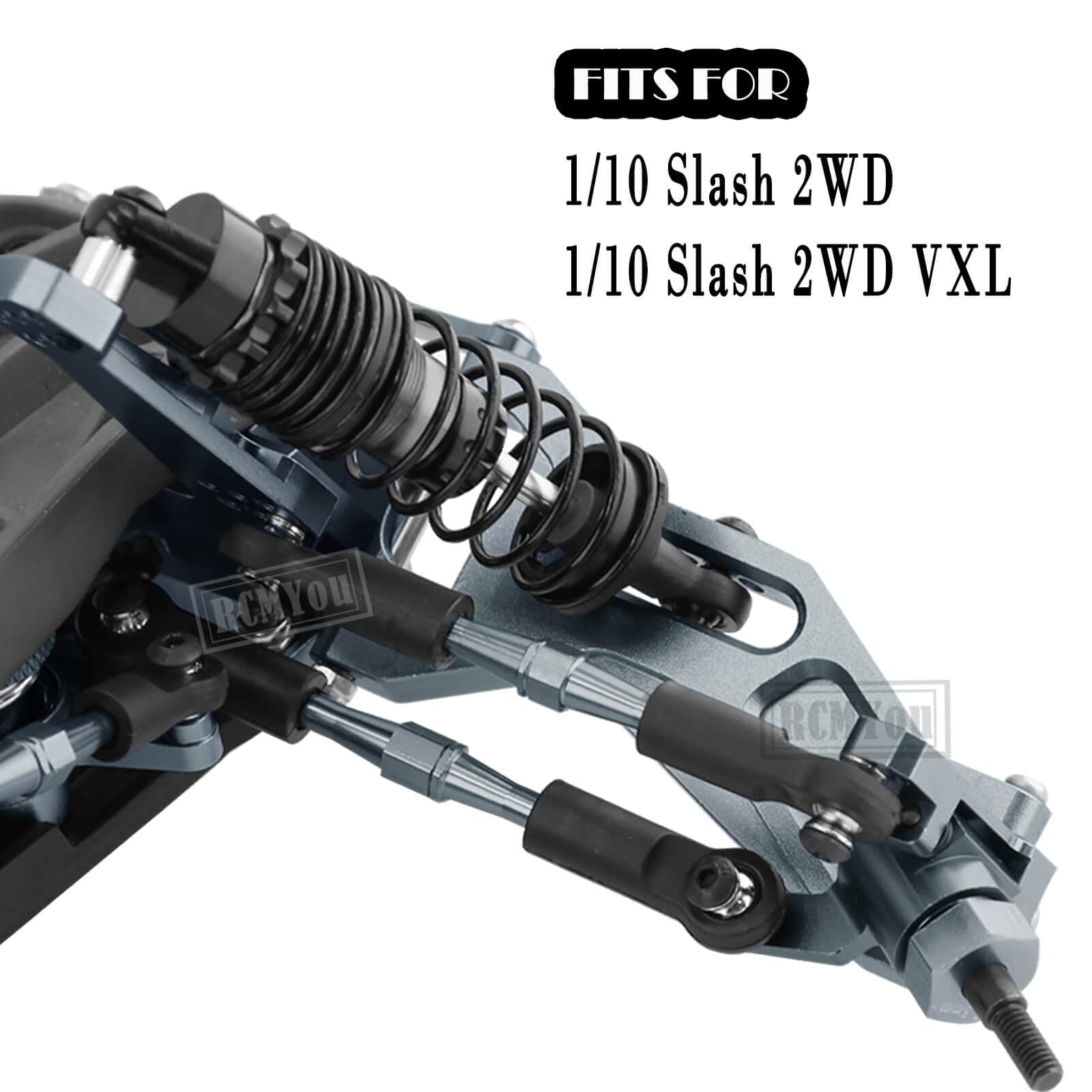 RCMYou Upgrades Part for 1/10 Slash 2WD/Slash 2WD VXL,Drive Shaft CVD Axles,Alloy Front Rear Suspension Arm,Caster Block,Steering Blocks,Rear Stub Axle Carriers,Turnbuckles Camber Links,Titanium