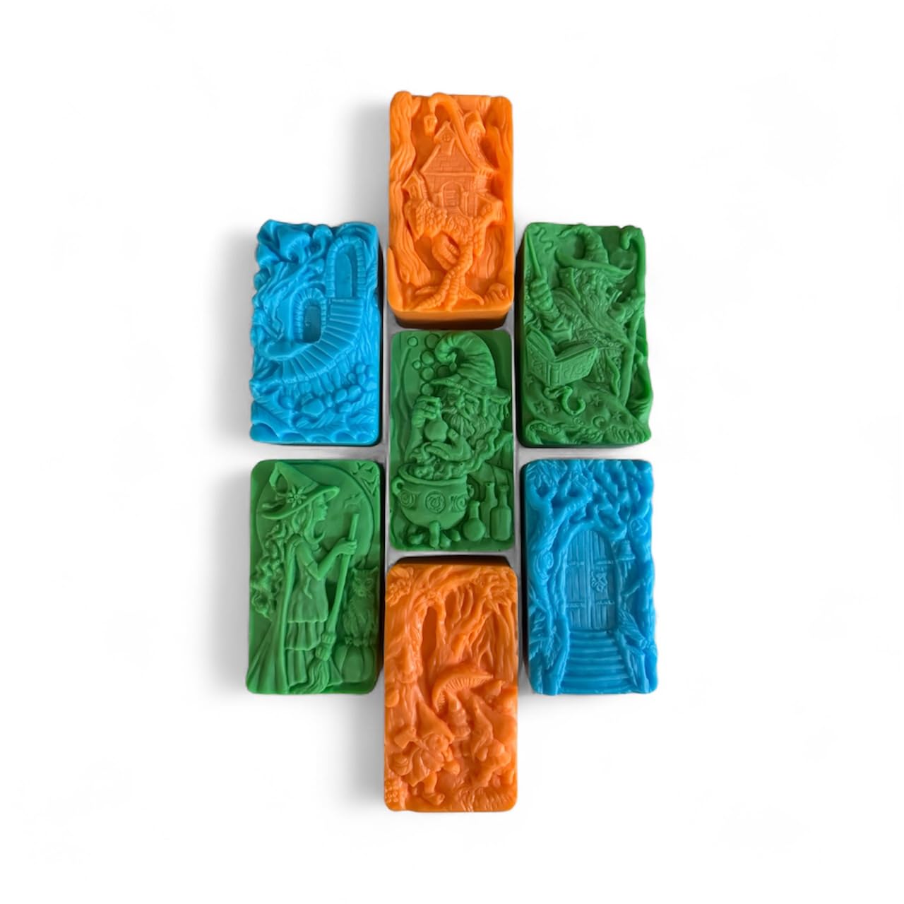 Yezaki Handmade Soap Gift Set 7-Piece Green Soap Natural Soap Bar Handmade Organic Soap Bar Set for Gift Homemade soap Botanical Vegan Non Toxic Made in USA