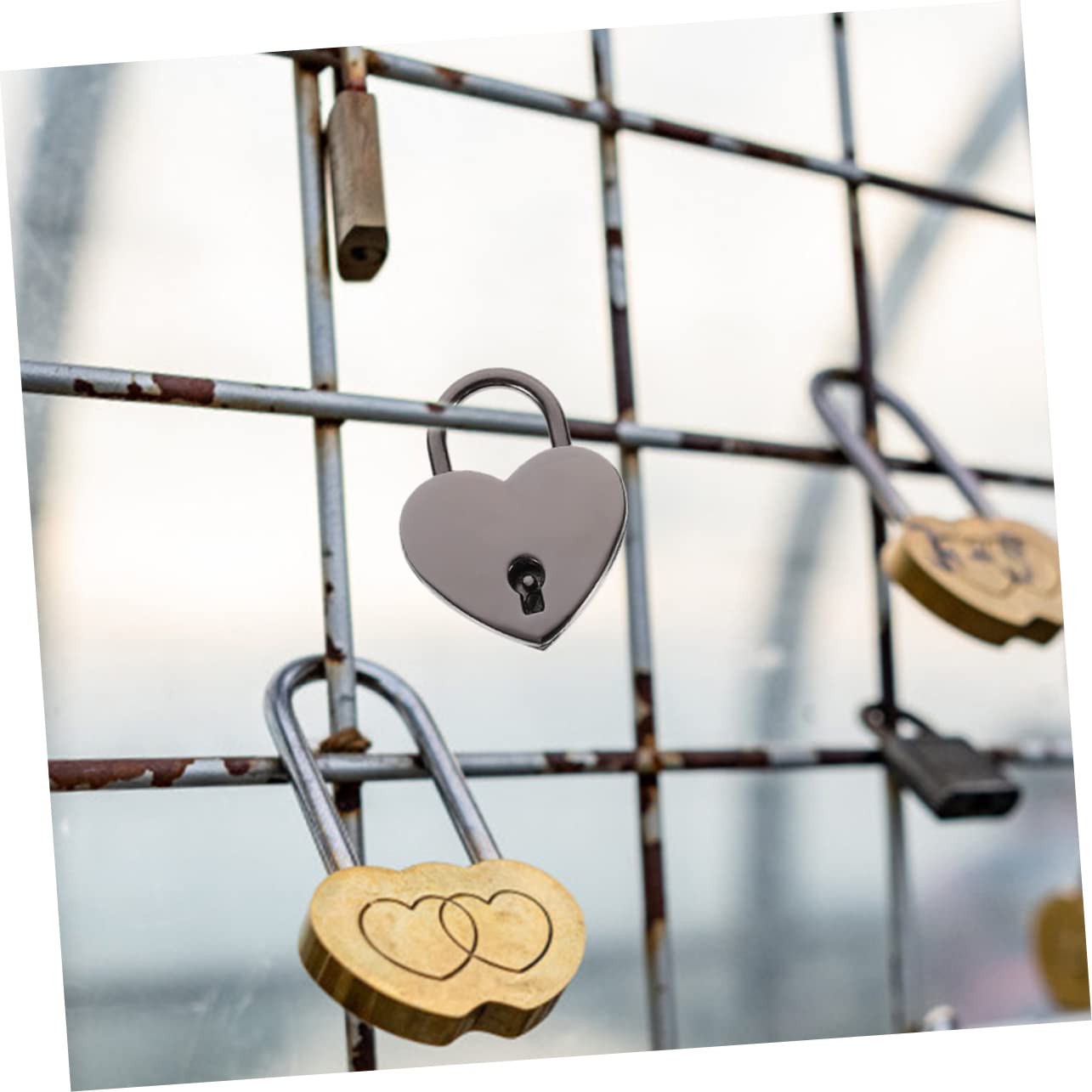 Housoutil Lot De 3 Cadenas À Bagages En Métal Avec Serrure En Forme De Cœur Et Clés Petit Cadenas Pour À Main Agenda 4 Pièces X 3