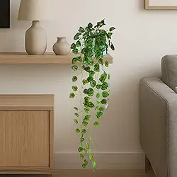 Planta Artificial Jibóia Pendente Caída com Vaso Espelhado