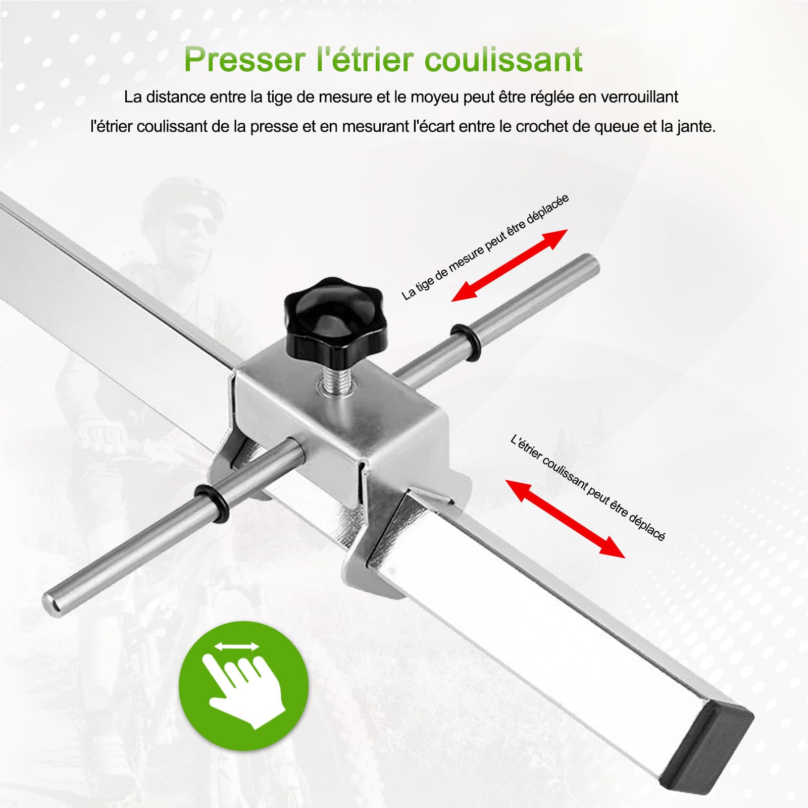 Mimoke Outil d'alignement Professionnel en Acier Inoxydable pour vélo Outil de redressement précis pour la réparation et l'entretien du vélo