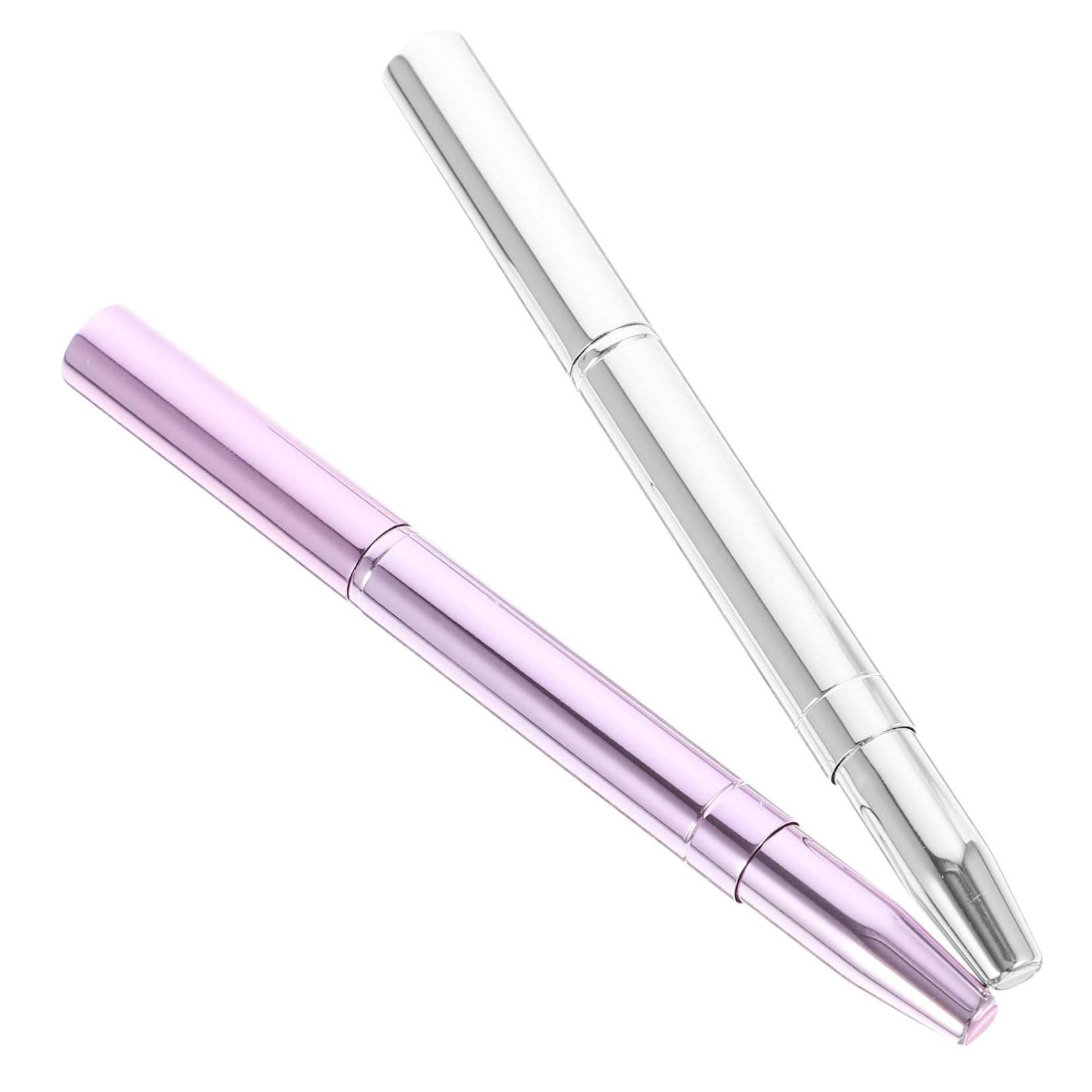 Healeved 2pcs Double-ended Lip Brush Set Retractable Concealer Brush Portable for Women Random