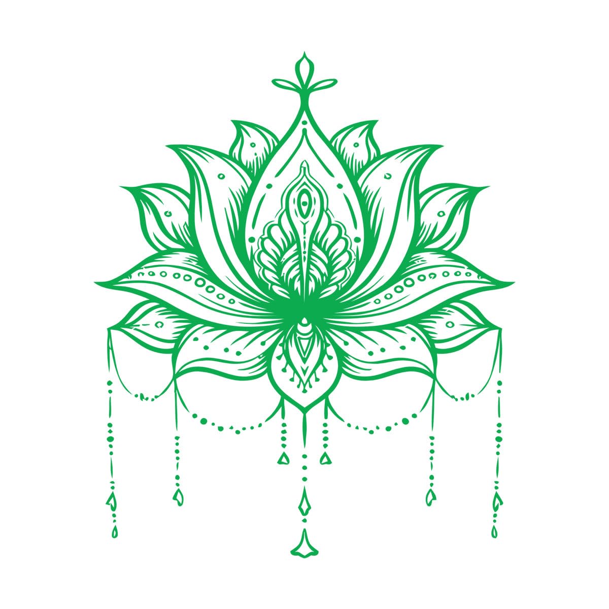 Vinyl Wall Stickers Lotus Flower Yoga Center Zen Symbol Harmony 81x100.8cm Art Mural Painting Extra Large Green — image 1