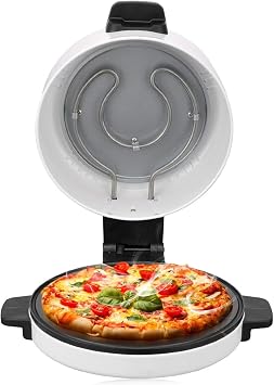 Electric Pizza Oven, Portable 12 In Countertop Pizza Maker Steak Machine Toaster, 2000W 6 Minutes Fast Cooking, Bottom Anti Slip, for Home Outdoor US Plug 110V