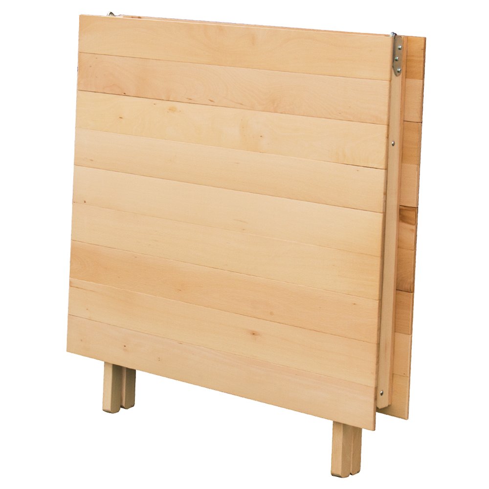 TAVOLO LAURA PIEGHEVOLE STRISCE IN LEGNO DI FAGGIO 70X140 CM NATURALE FRASM 610084