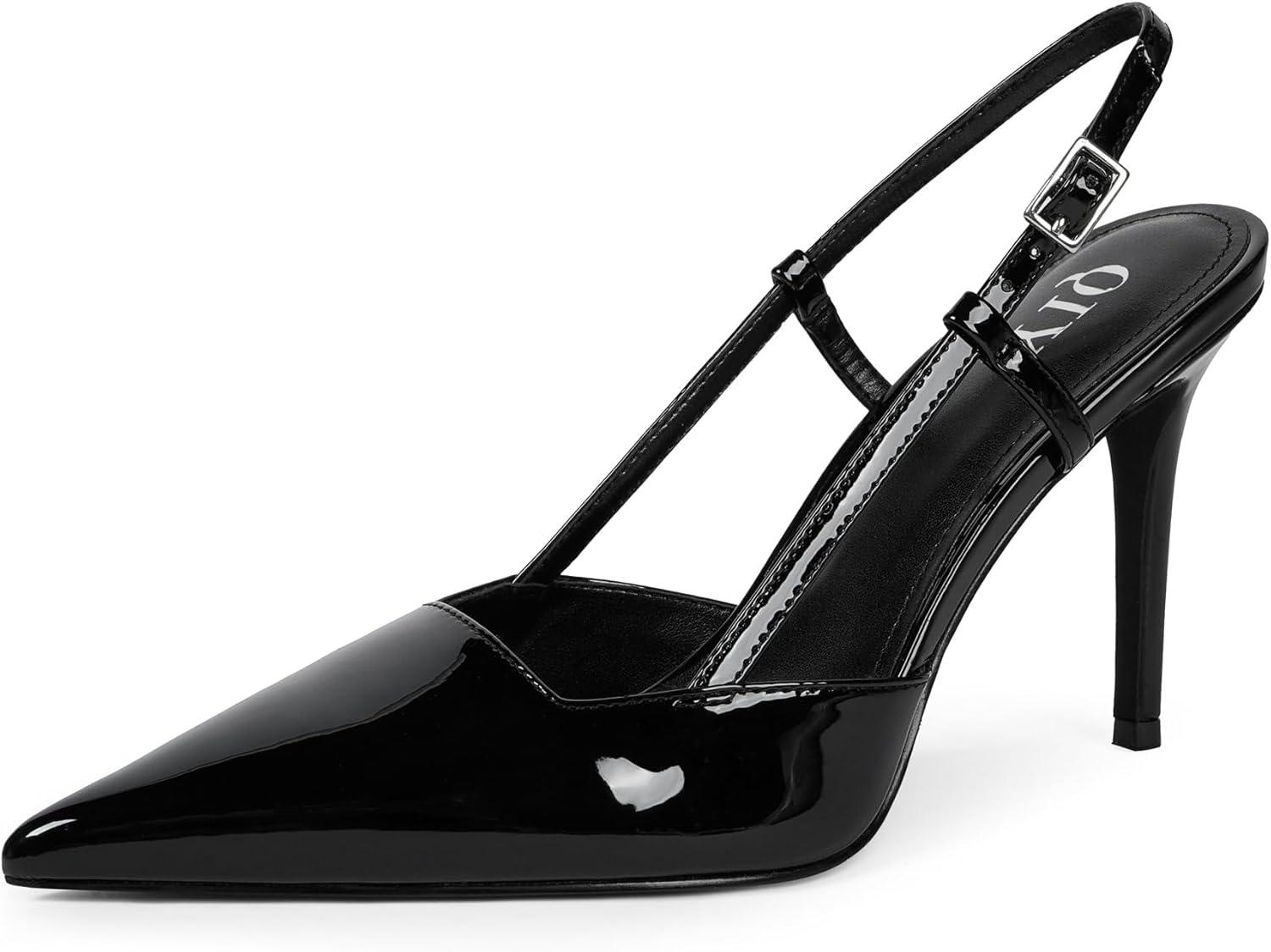 QIY Closed Toe Slingback Heels Women Pumps Strappy Pointed Toe Stiletto Heels for Women Wedding Party Dress Shoes
