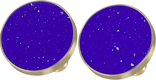 Rockcloud Perillas redondas de piedra lapislázuli para gabinete, manija para cajón, cómoda, armario, puerta, pomo de cocina con tornillos, muebles