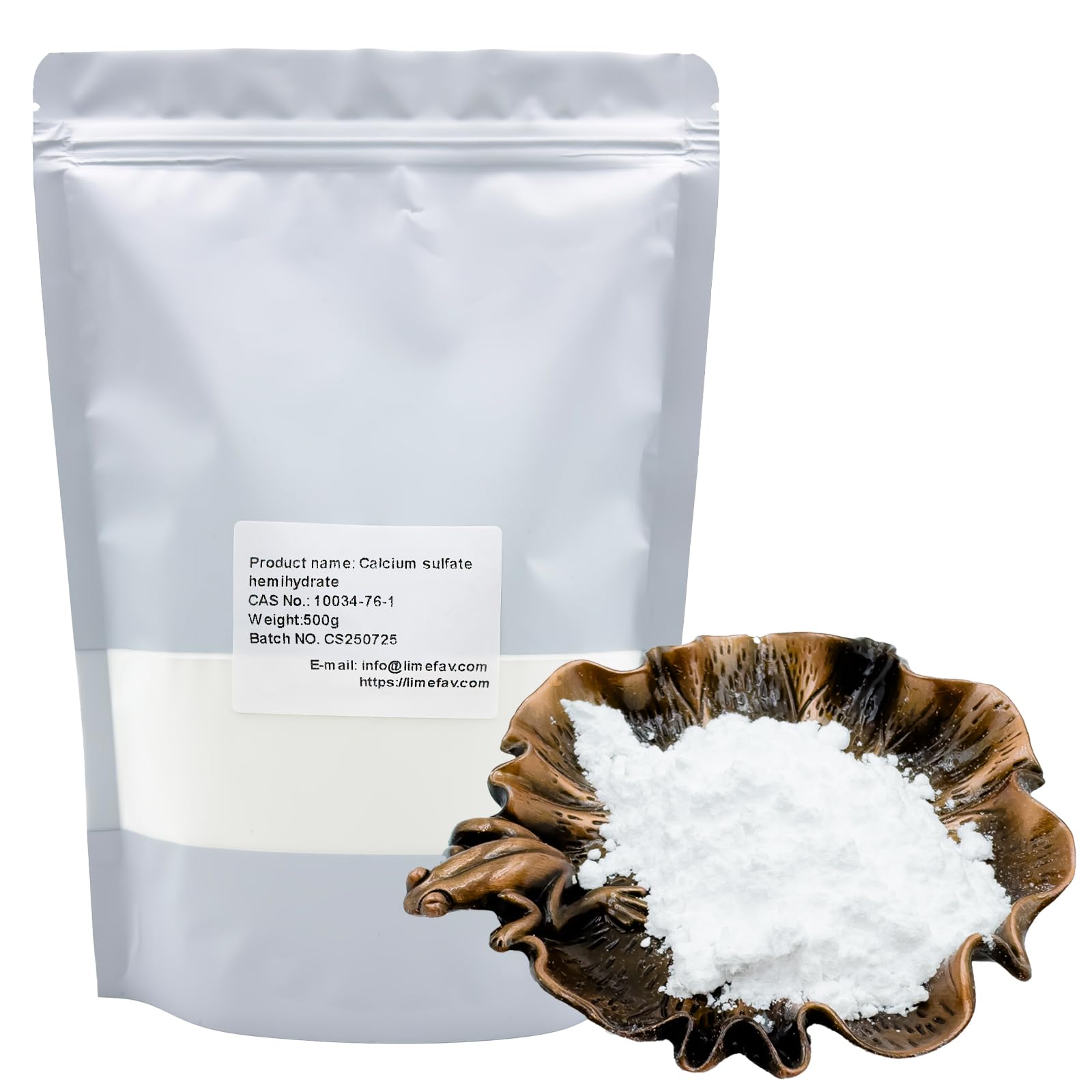 LimeFav Calcium Sulfate Hemihydrate, CAS NO.: 10034-76-1(500g/17.6oz)