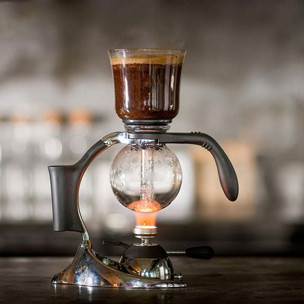 ASSICON Expresso en Aluminium Cafetière à Siphon pour Bureau de Restaurant à Domicile, Machine à thé Chaud pour brasseur de café sous Vide Convient à la Plupart Cafetière sur cuisinière