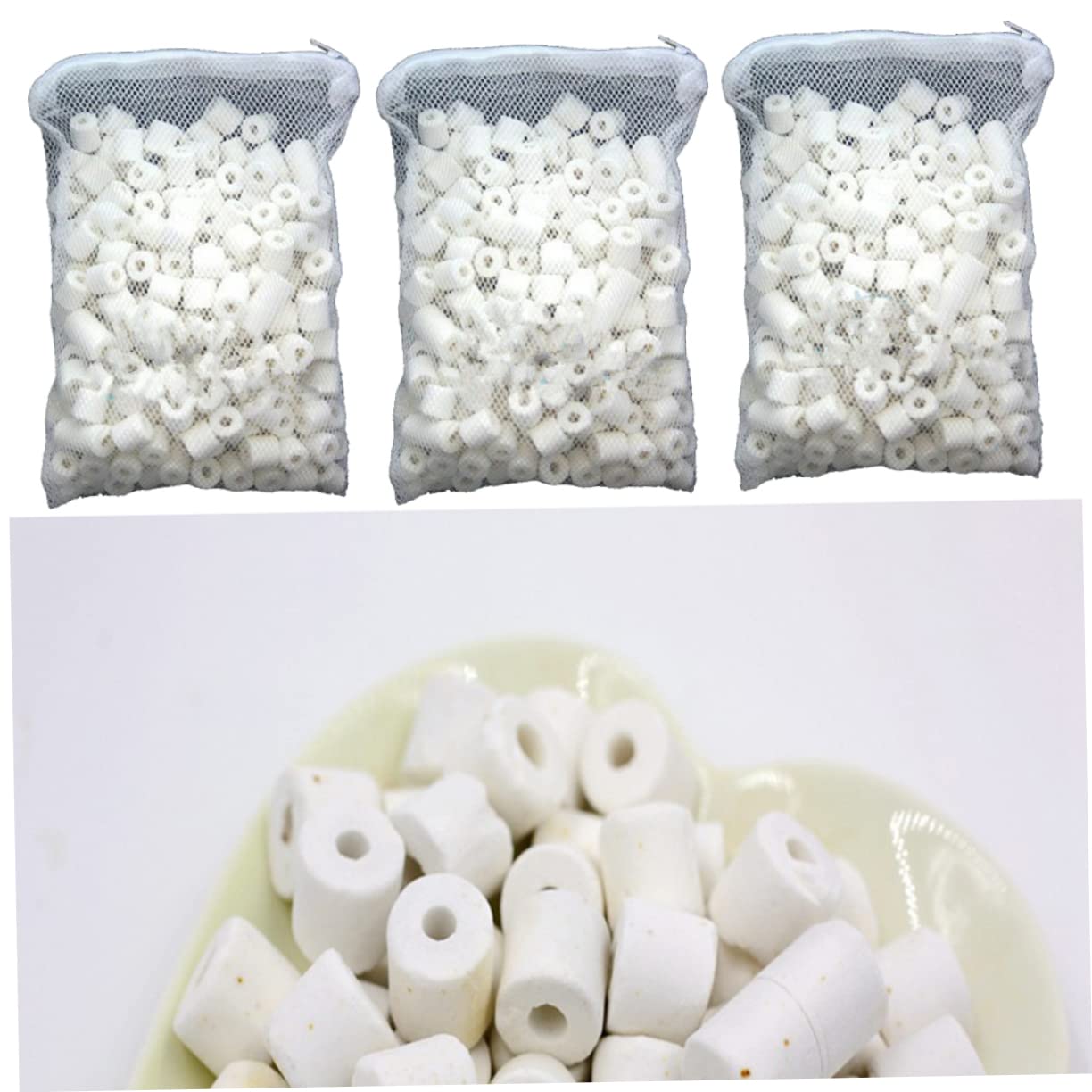 Generic 6 Opakowań Kulkowych Bioporowatych Ceramicznych Mediów Do Akwarium Z Pierścieniem