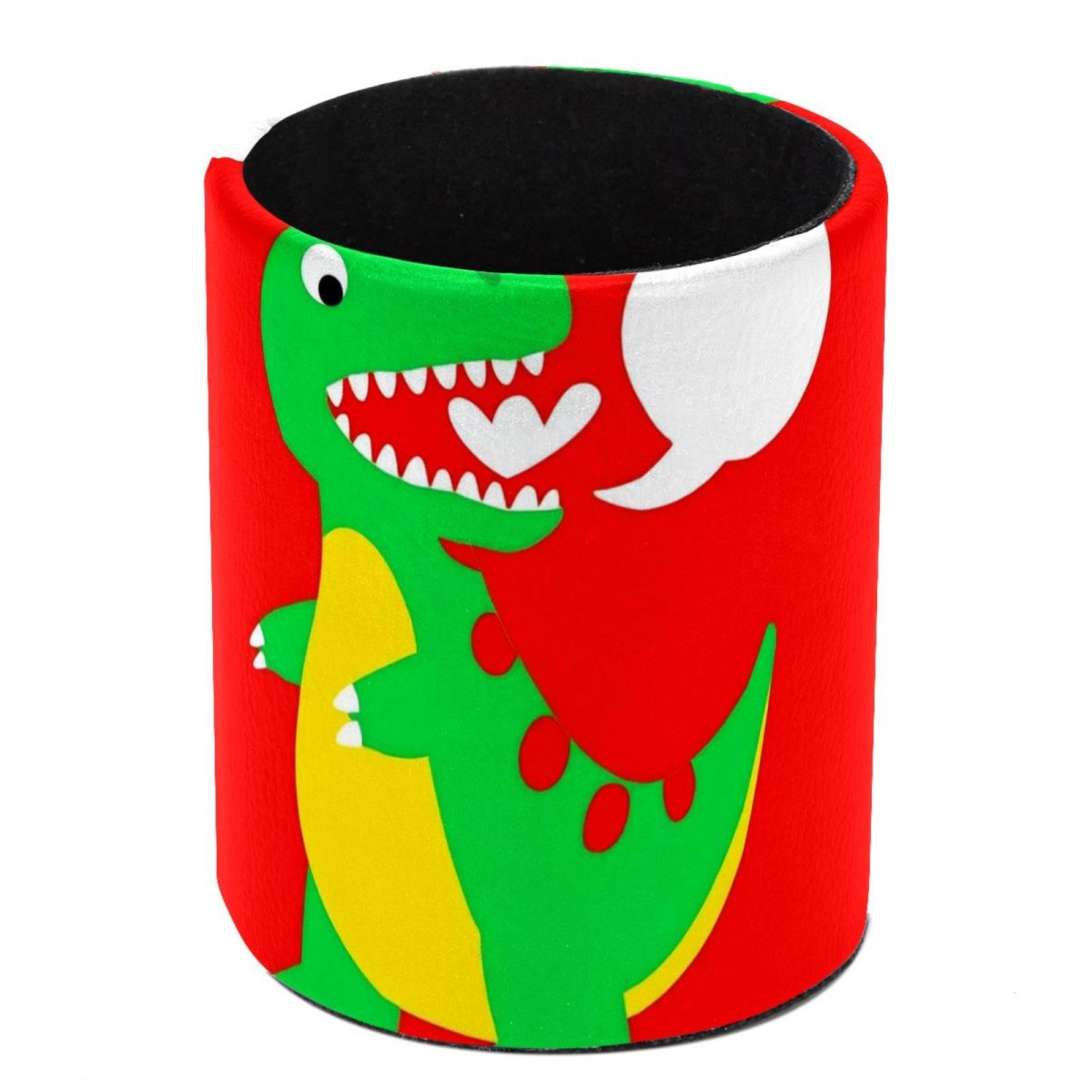 HEOEH Dinosaur Pen Holder for Desk, PU Leather Pencil Holder Pen Cup Marker Holder Makeup Brush Holders, Desk Accessories & Workspace Organizers for Home, Office