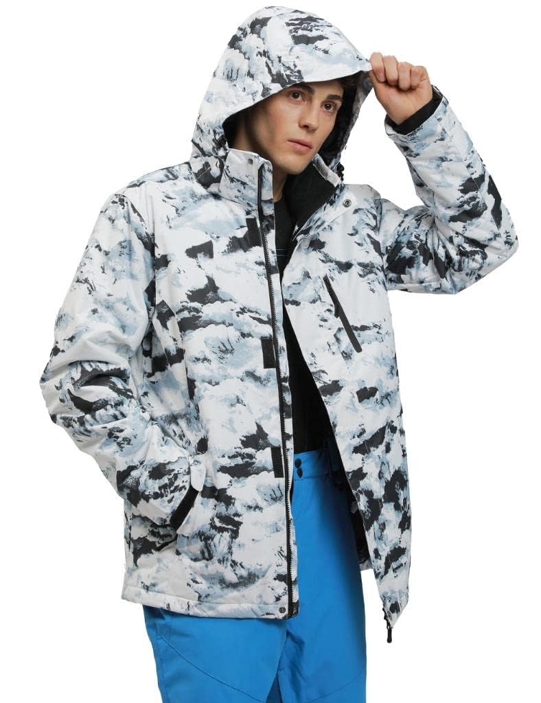ALSOGO Herren Ski Jacke und Hosen Set Ski Anzug Winter Wasserdicht Winddicht Kapuze Schneemantel 2-Stücke Snowboard Sets