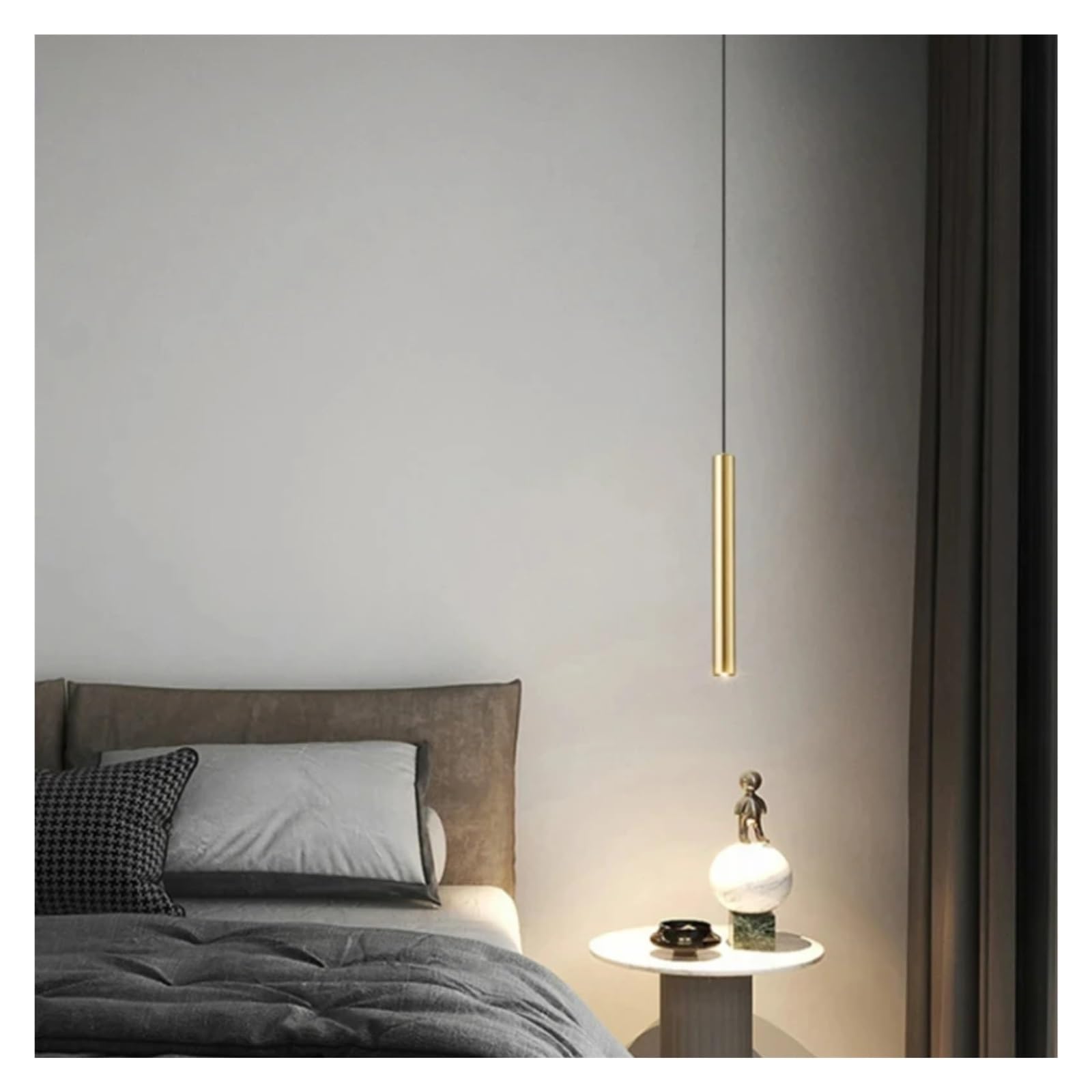 KLXSIVU Modern Copper Led Chandelier for Bedroom Dining Room Parlor Hotel Black Gold Hanging Lamp Wire Adjustable,OneColor