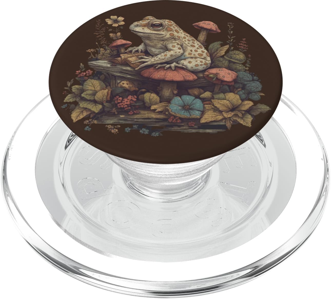 Cute Cottagecore Aesthetic Frog Book Reading Lover Librarian PopSockets MagSafe PopGrip for iPhone