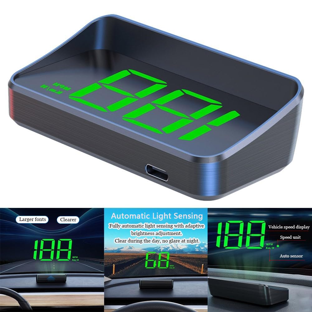 Car Head Up Display HUD GPS Speedometer for Ford Taurus 1980–2013 2014 2015 2016 2017 2018 2019, Digital Odometer Windshield Projector, Plug-and-Play HUD Display for Cars, SUVs & Trucks