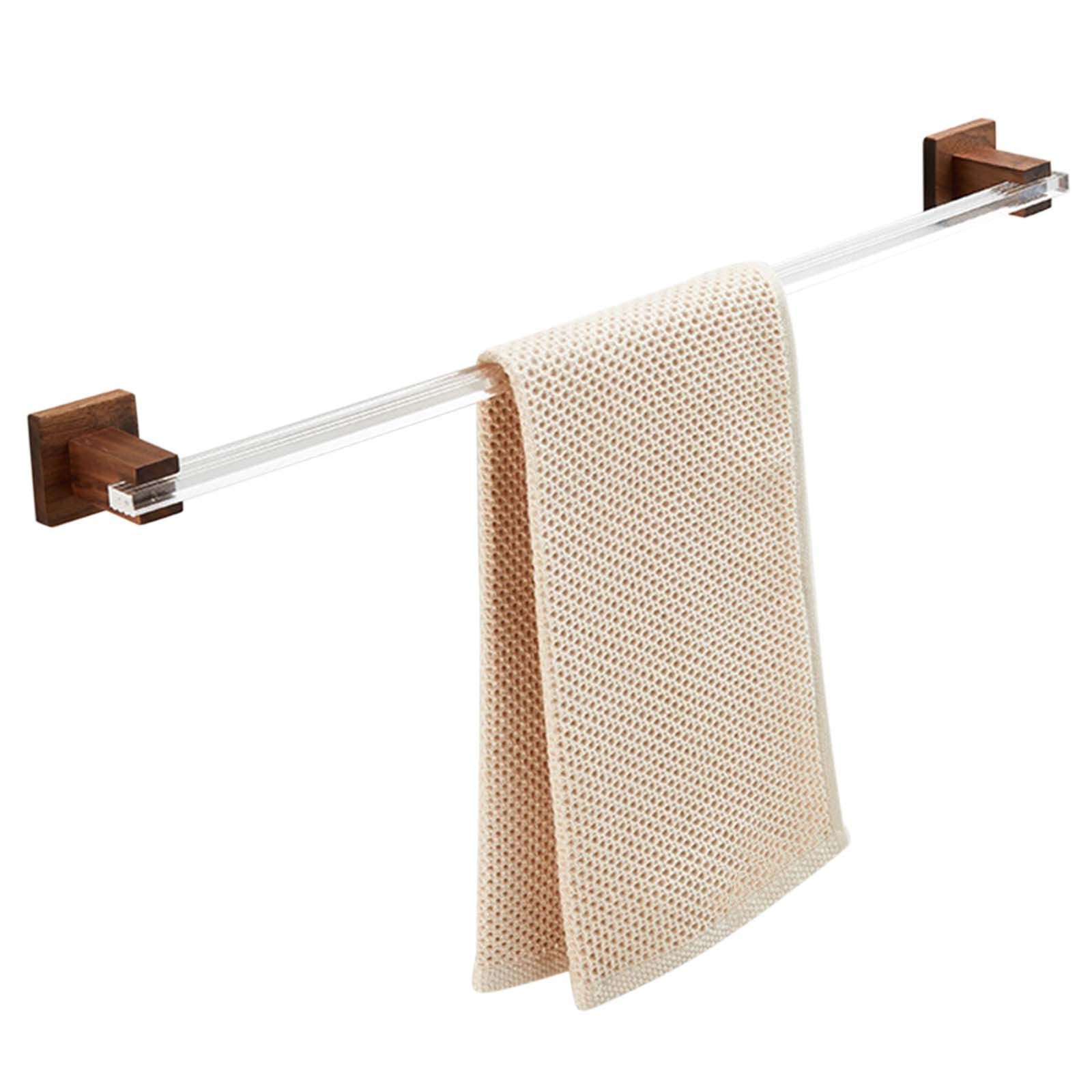 Porte-serviettes pour toilettes et salle de bain en bois et acrylique 61cm