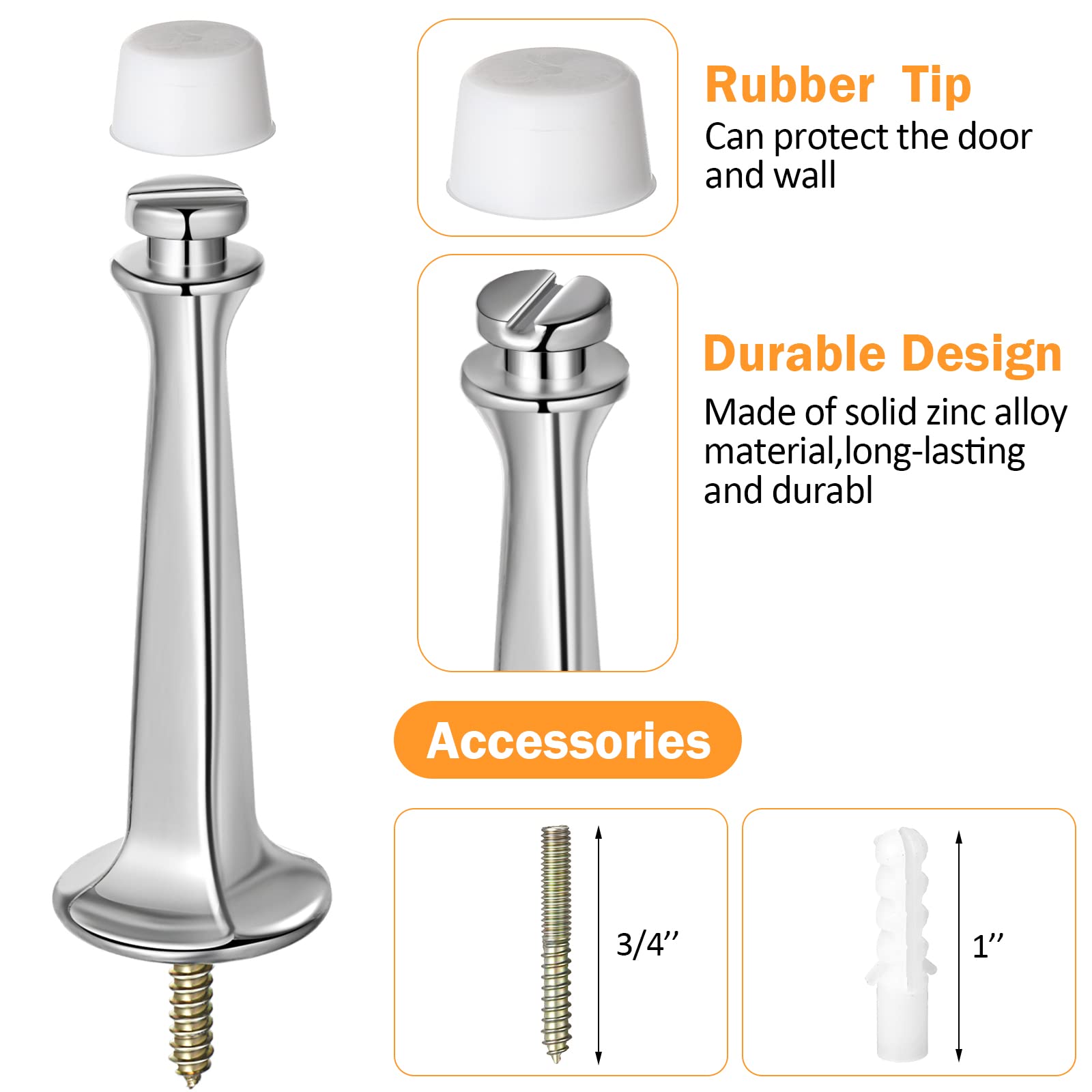 Snapklik.com : Chumia 24 Pack Door Stop Heavy Duty Solid Rigid Door ...