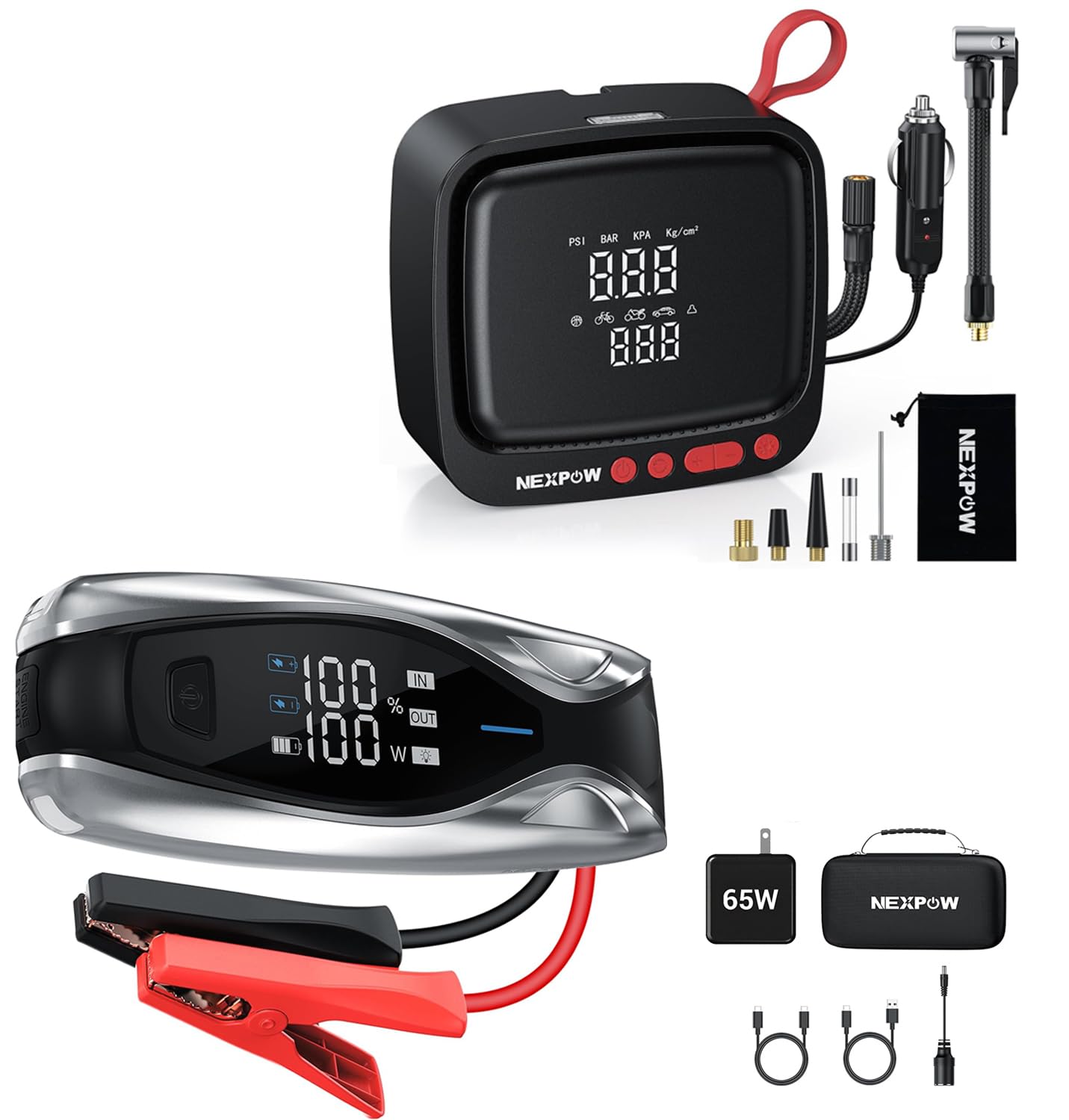 NEXPOW X7 10000A Jump Starter NP19 Tire Inflator Portable Air Compressor