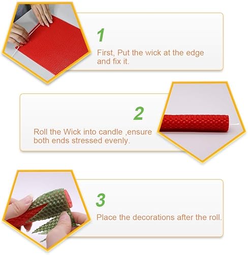 Miniatura 3 de Tafuero Juego de 12 velas de cera de abeja, 12 velas de cera de abeja, natural de 10 x 8 pulgadas, haz tus propias ideas para niños y adultos,