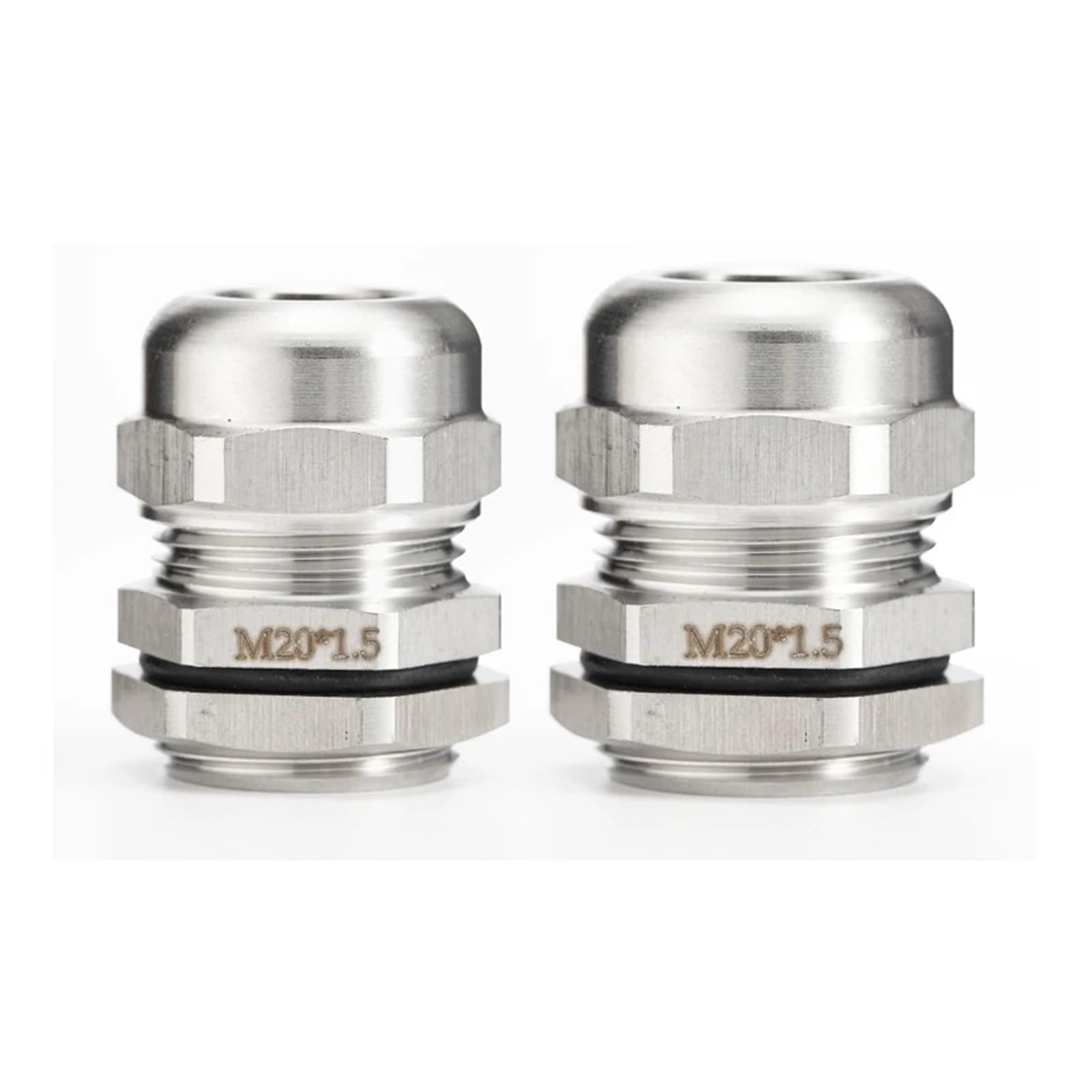 10 Uds conector de glándula Cable impermeable IP68 304 acero inoxidable métrico for 3-6,5mm 4-8mm(M32x1.5 fit 22-15mm)