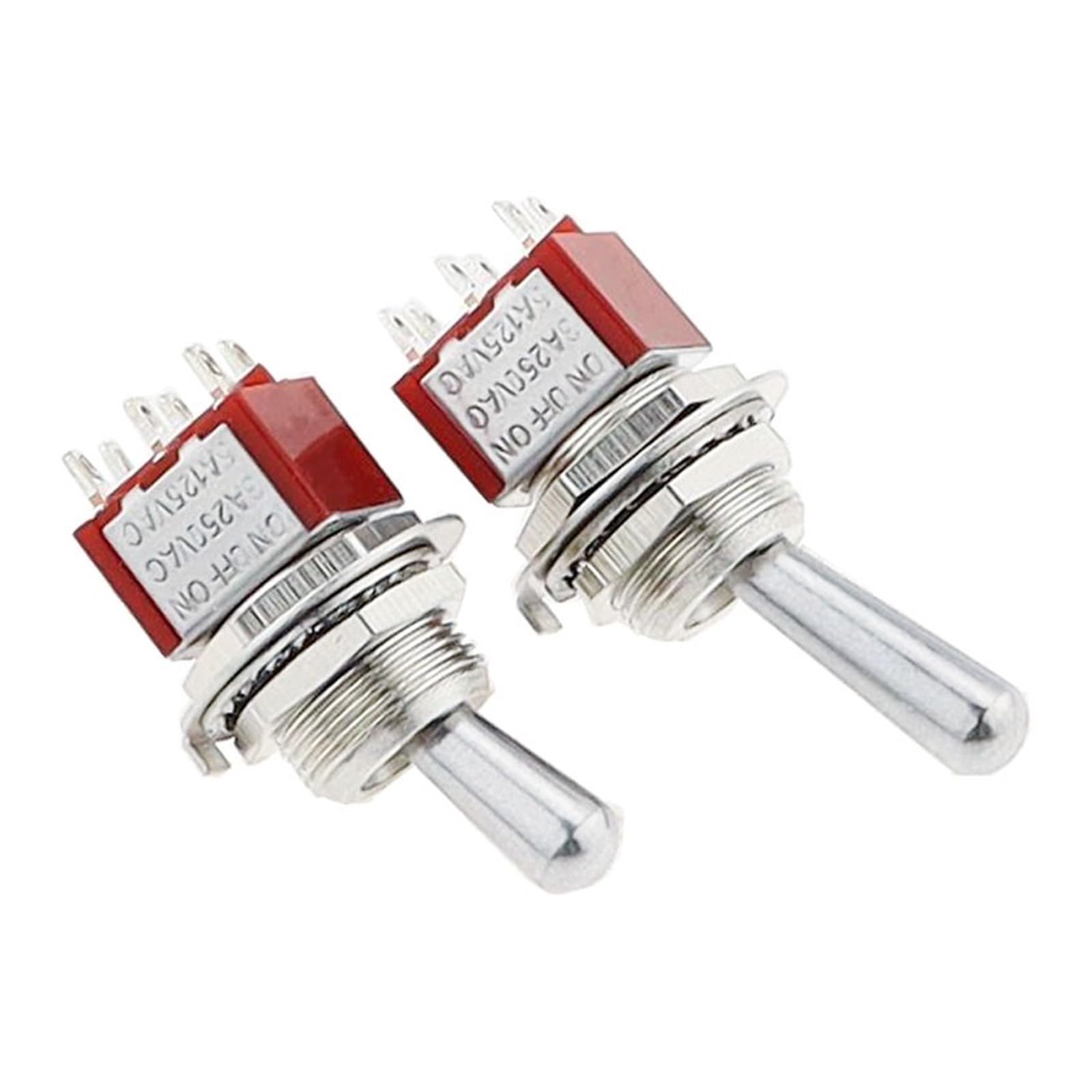 1Pcs/5Pcs SH T80-T Z1 Series Large Long Handle 12mm Panel Mount Small Toggle Switch 5A 125VAC(3PIN ON MOM L,1Pcs)