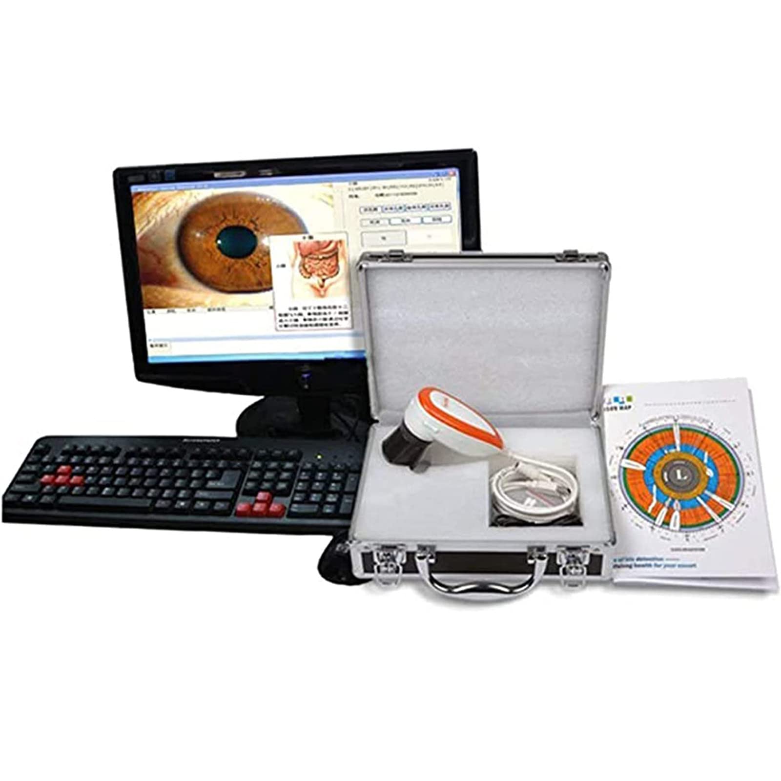 Caméra D'Ordinateur D'Iridologie,Analyseur De Lampe Gauche/Droitecaméra D'Ordinateur D'Iridologie D'Analyseur Usb2.0 Portable,Objectif D'Iris HD 30x
