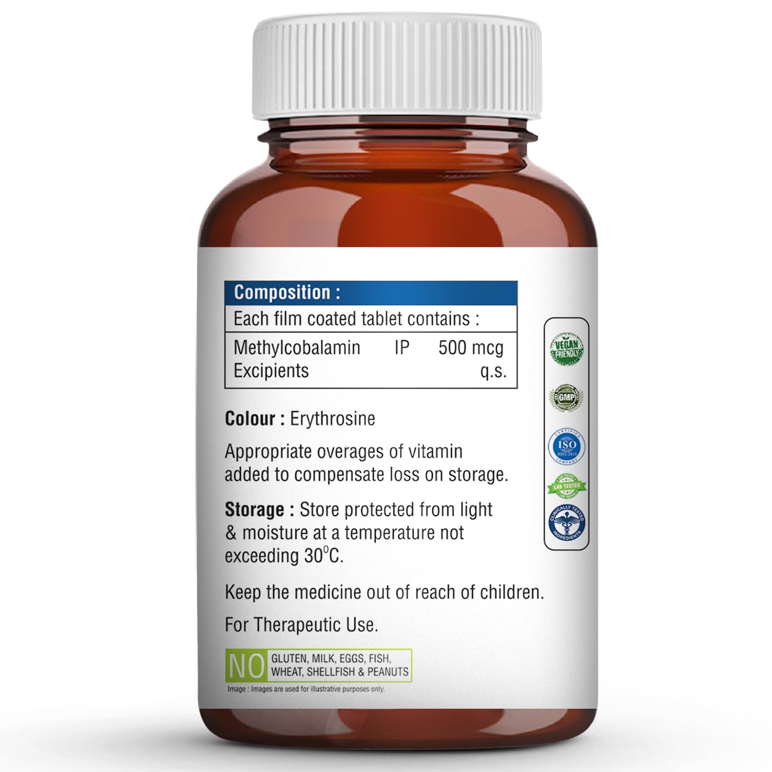 THE BODY RESERVE Vitamin B12 Supplements Methylcobalamin 500 Mcg Tablets | Active For Men & Women 120 Veg (4-Month Supply) — Amazon image 7
