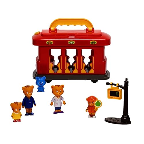 Deluxe Daniel Tiger's Neighborhood Electronic Trolley Includes 5 Family Figures with Lights, Sounds, Music & Crosswalk Accessories! [Amazon Exclusive]