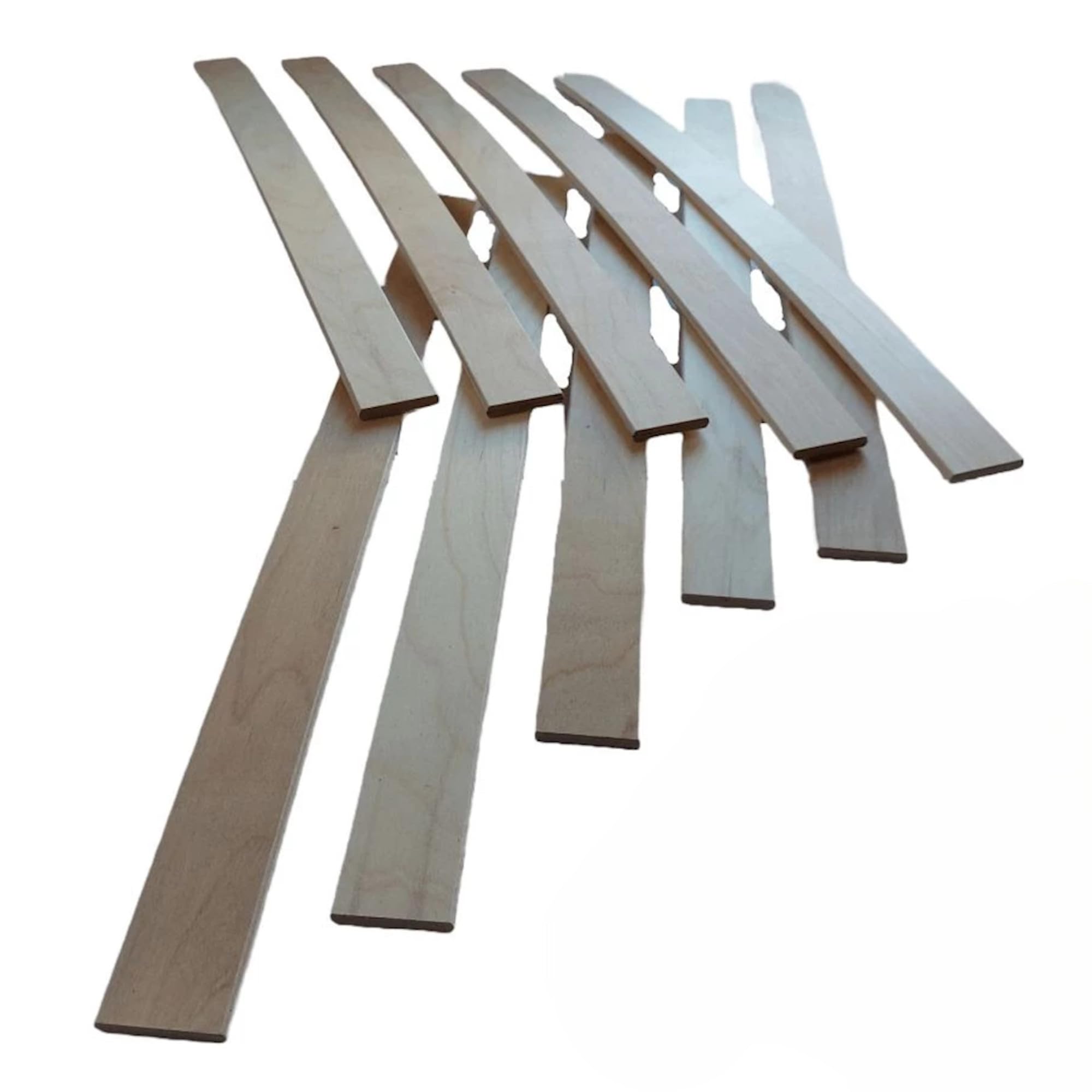 EBAC Literie Lot de 10 Lattes pour sommier et lit | 680x53x8 mm | Bois hêtre Durable - 7 Plis | Remplacement - Rechange - Renfort pour sommier/bz/clic clac/canapé