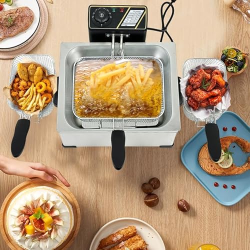Cikda Deep Fat Fryer 5 Litre with 3 Removable Baskets and Lid - Image 6