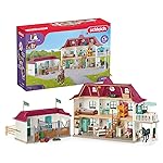 schleich Horse Club - 192PC Lakeside Country House and Stable Playset - Equestrian Toy Set with People and Horse Figurines - Large Dollhouse with Furniture - Imaginative Play for Kids 5+ | 42551