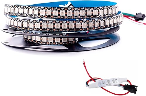 SVFISHKK WS2812B Tira LED SMD 5050 direccionable individual 144Pixelsm 144Pixeles WS2811 IC RGB Tira LED Neopixe a todo color no impermeable DC5V