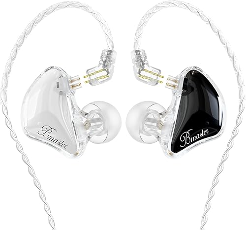 BASN Bmaster - Auriculares intrauditivos de triple controlador con potentes graves profundos, auriculares estéreo HiFi IEM con cables desmontables