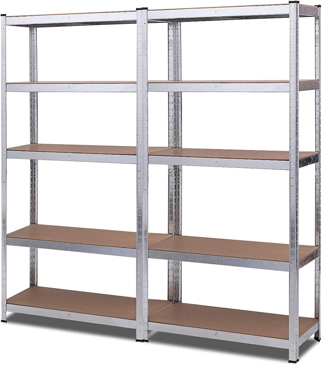 ERGOMASTER 5 Tiers Steel Shelves for Storage Heavy Duty Garage Organization Utility Shelf Rack for Books, Kitchenware, Tools Bolt-Free Assembly 36 x 16 x 72 inches (1PCS,Silver) : Tools & Home Improvement