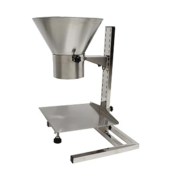 4.7inch Stainless Steel Feeding Hopper with Support Stand Manual Filling Package Funnel for Filling Powder Paste Liquid Granule