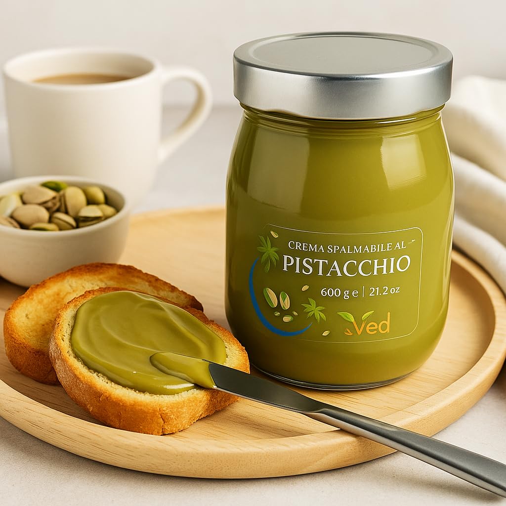 Beurre de pistache premium VED – Fabriqué en Italie | Clean Label, ingrédients naturels | Végétalien et sans gluten (600 g)