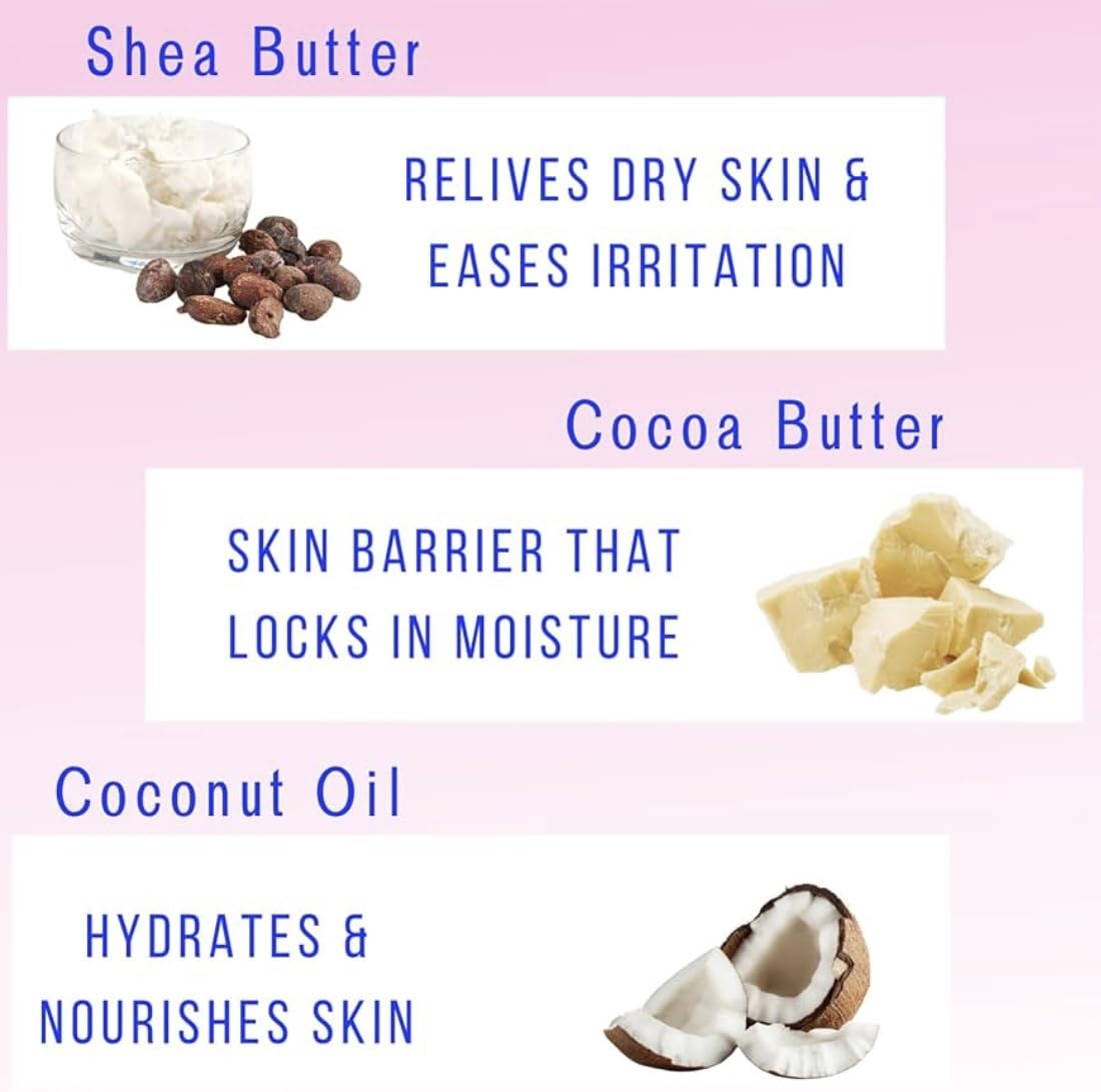 Baby Powder Creamy Whipped Body Butter Nourishing Shea Butter, Cocoa Butter, Coconut Oil, Essential Oils Moisturizer for Body, Feet & Hands Soothes and Softens - Image 7