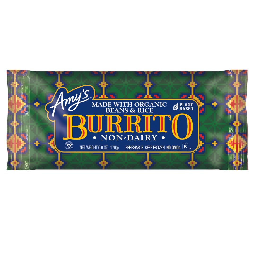 Amy's Vegan Burrito with Beans & Rice, Dairy Free Frozen Meals, 6.0 oz