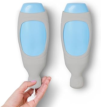 Squeezi 2 Unit Pack (Light Gray) Wall Mounted Shower Dispenser and Organizer for Shampoo and Soap Bottles, Silicone Chamber