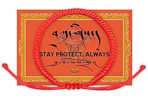 Tibetan Lucky Bracelet: Red String Bracelet with Buddhist Dorje Knot