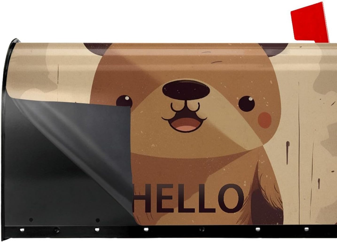 Mailbox Cover Mailbox Wraps Post Letter Box Cover Hello Written on The Bear Mailbox Post Cover for Garden Yard Decor 25.5x21 in