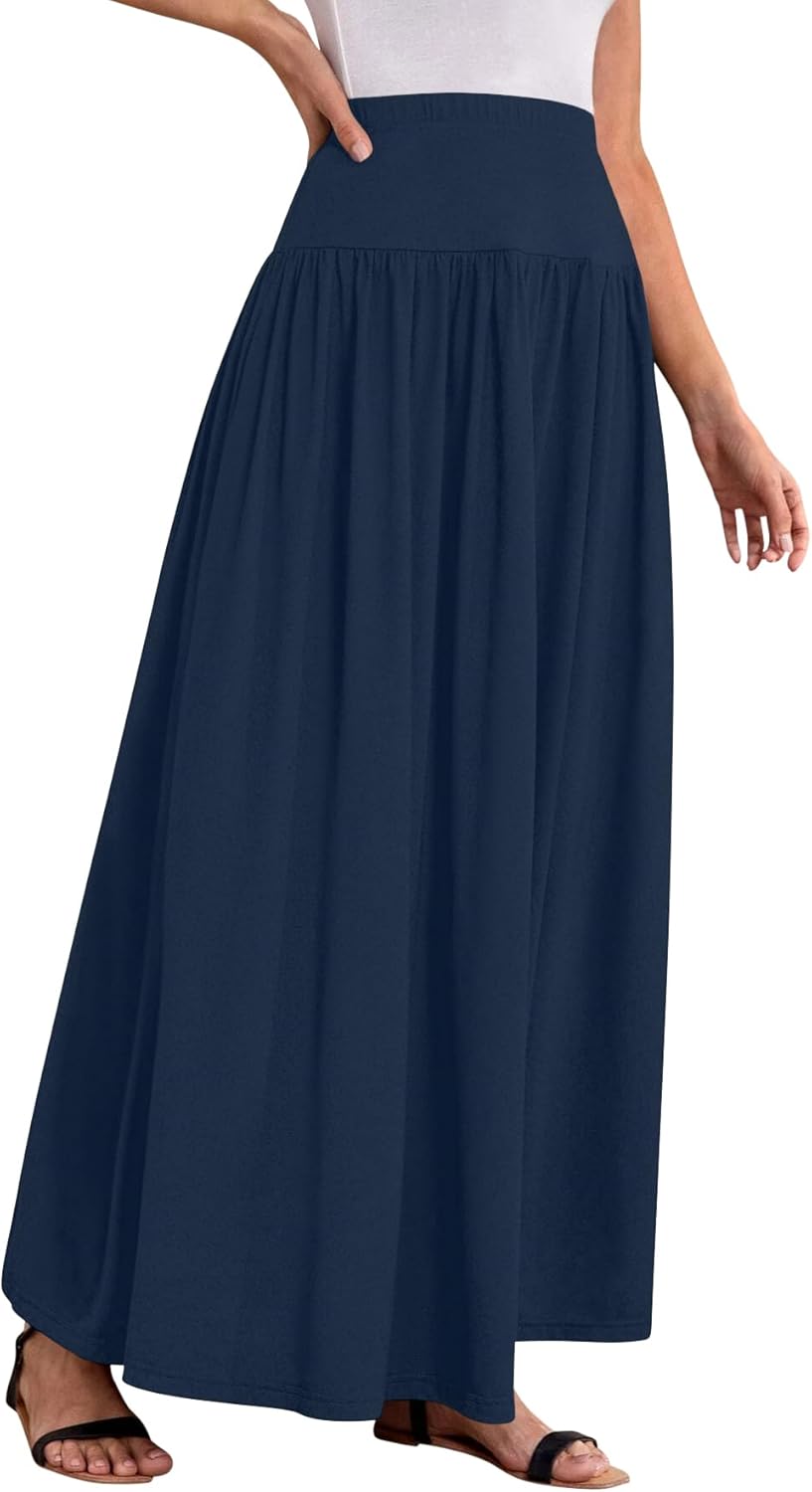Sweet Hearts Maxi Skirts for Women with Pockets- Elastic Waist Casual Long Skirts XS-XL Made in USA - Image 4