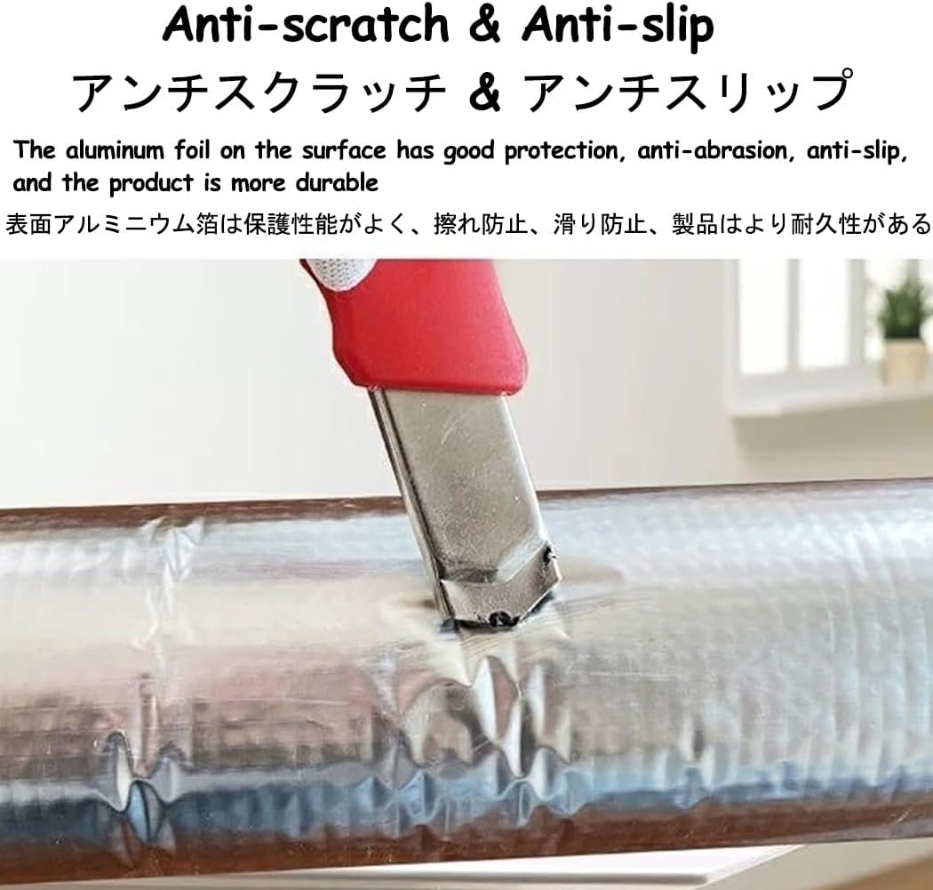 15mm(3/5")/30mm(1-1/6") Aluminum Foil Foam Tubing - 95cm(3.1ft) Self Adhesive Pre-Slit Pipe Insulation Foam Tube - ID 22-219mm Air Conditioner Insulation Pipe Wrap(165mm*30mm)